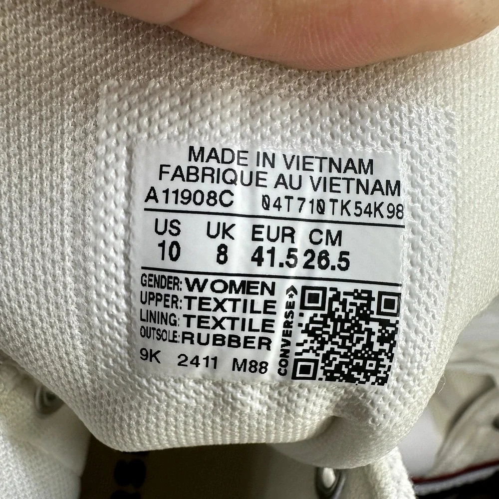 Converse Chuck Taylor All Star Lux Women 10 White New Wedge High Top A11908C - Picture 8 of 8
